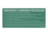 109442 Decal, Emergency Lowering | Skyjack